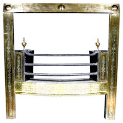 A Very Fine 18th C. Irish Georgian Brass Fireplace Register Grate, Circa 1780