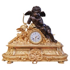 Antique A very fine 19th c French gilt bronze mantel clock by Vannier Paris