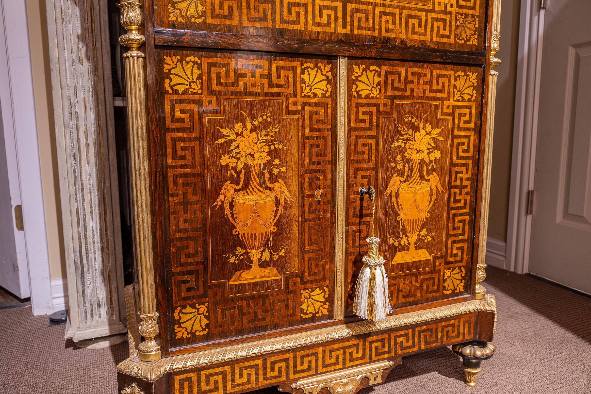 Very Fine 19th Century French Louis XVI Marquetry Secretaire Abattant by Diehl. For Sale 5