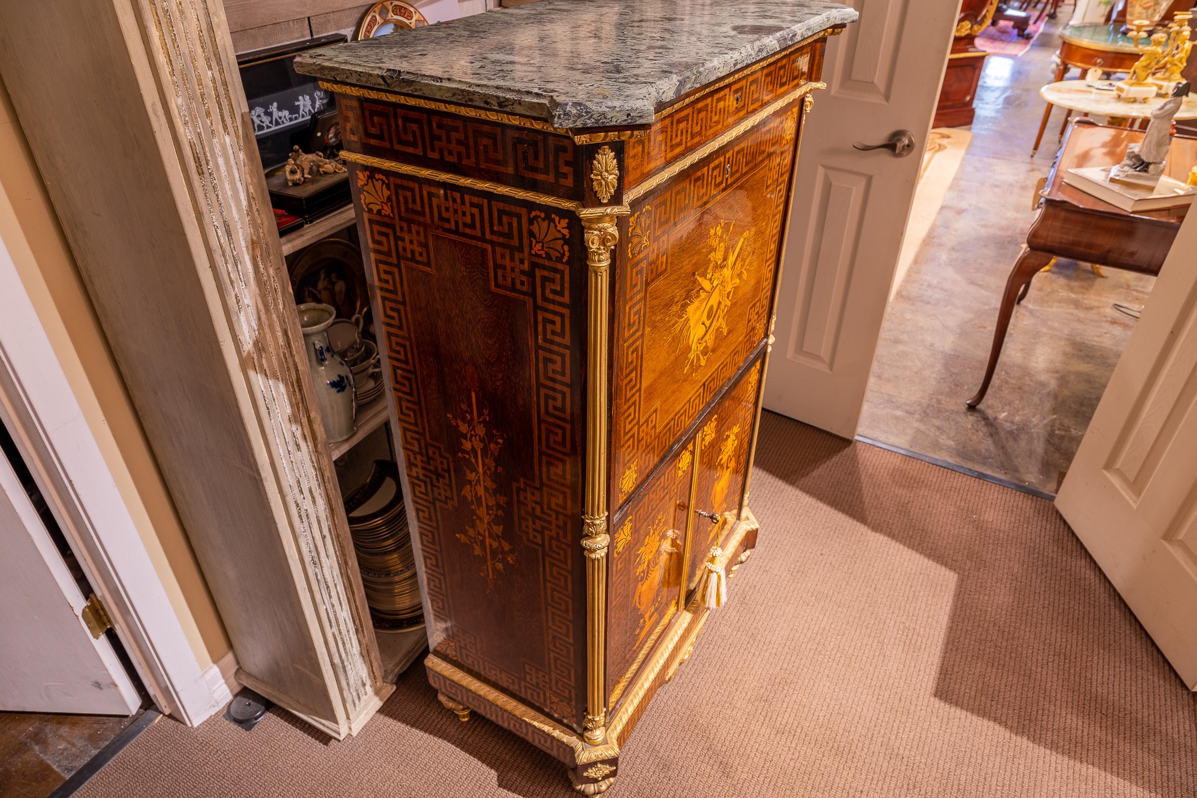 Very Fine 19th Century French Louis XVI Marquetry Secretaire Abattant by Diehl. For Sale 8