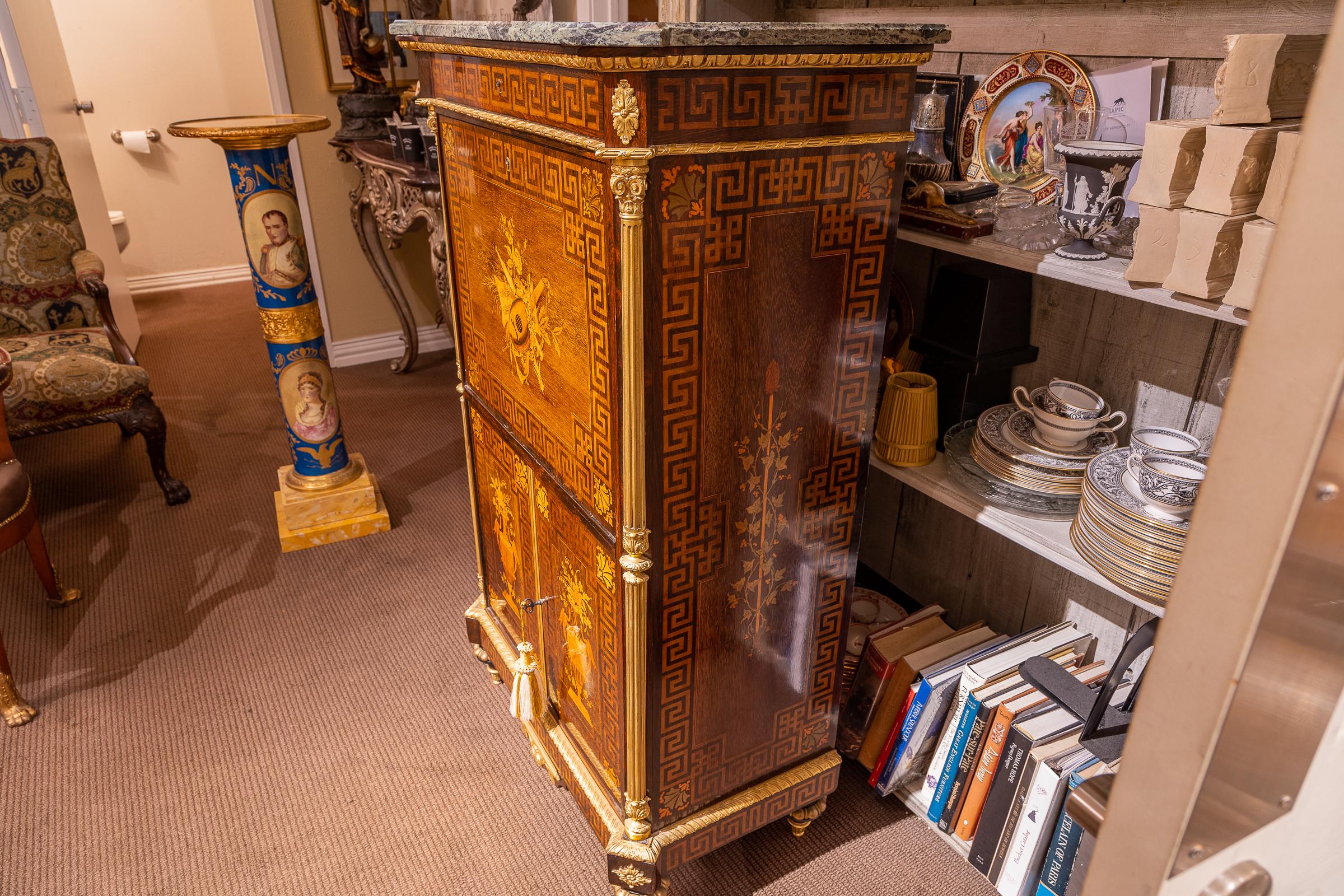 Very Fine 19th Century French Louis XVI Marquetry Secretaire Abattant by Diehl. For Sale 10