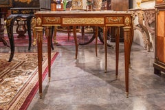 A very fine 19th c French Louis XVI signed marble top and gilt bronze table