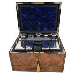 Antique A Very fine 19th Century Brass Bound Ladies Travelling Vanity Case