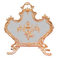 A very fine 19th century Bronze dore Louis XVI finely detailed firescreen