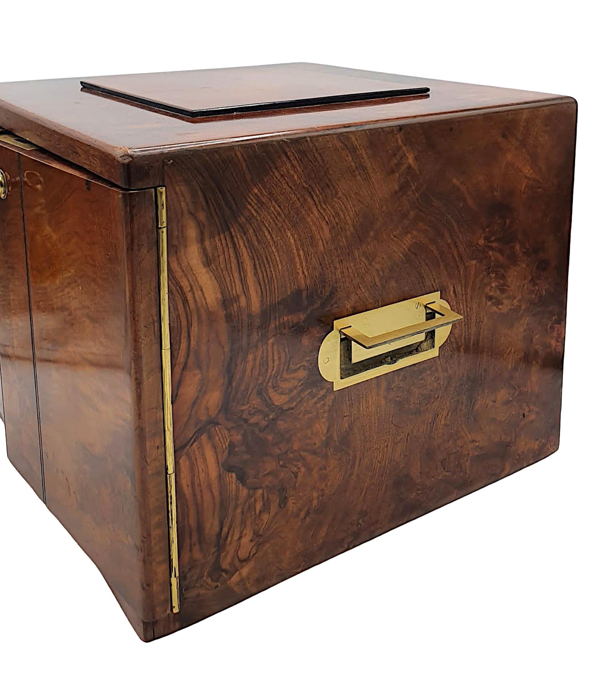 English Very Fine 19th Century Burr Walnut Cigar Box