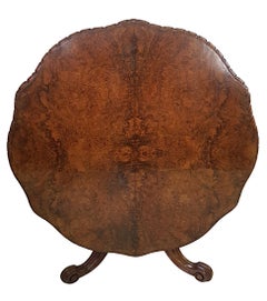 Very Fine 19th Century Burr Walnut Flip Top Dining Table