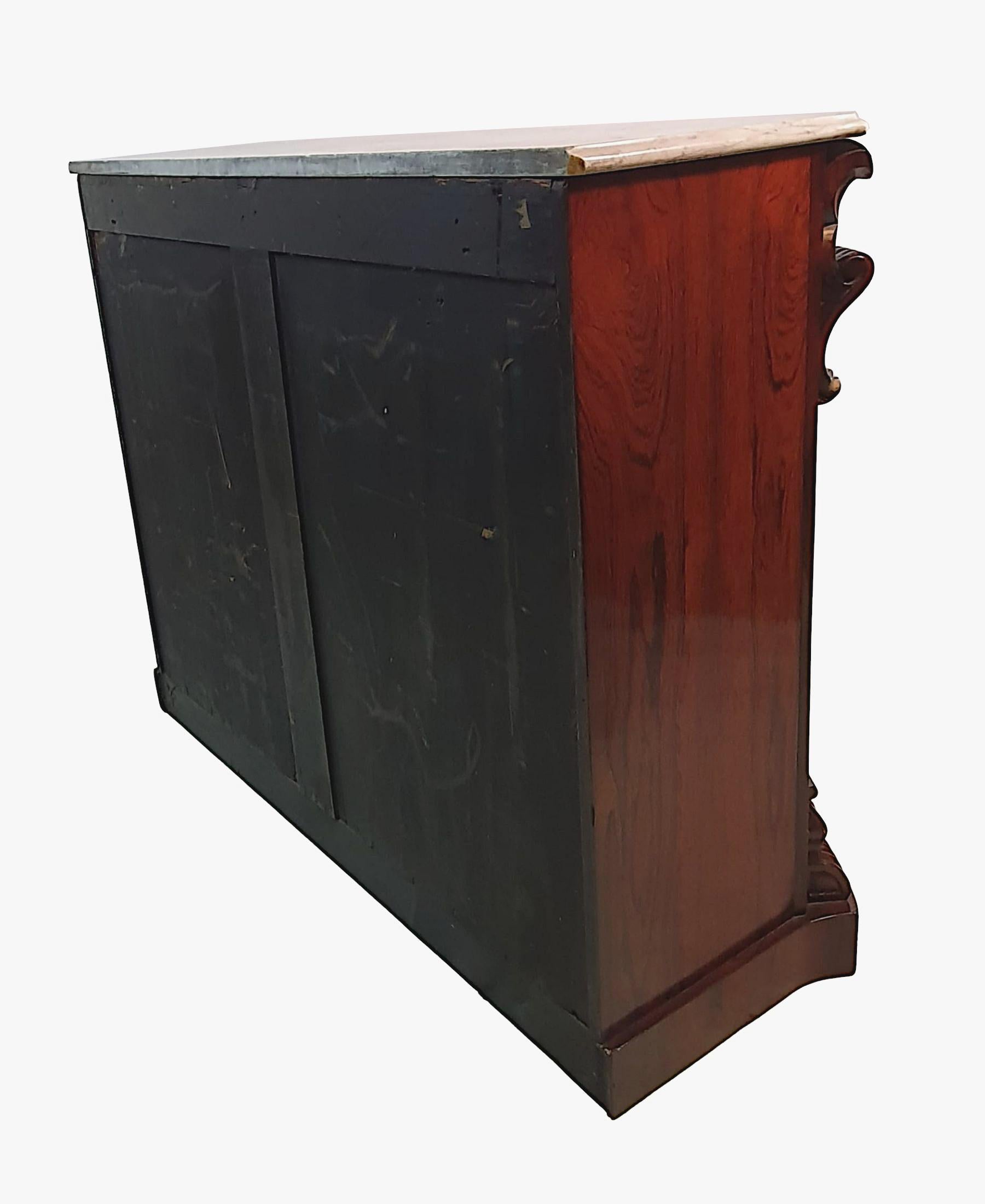 Carrara Marble Very Fine 19th Century Carrera Marble Top Side Cabinet or Bookcase For Sale