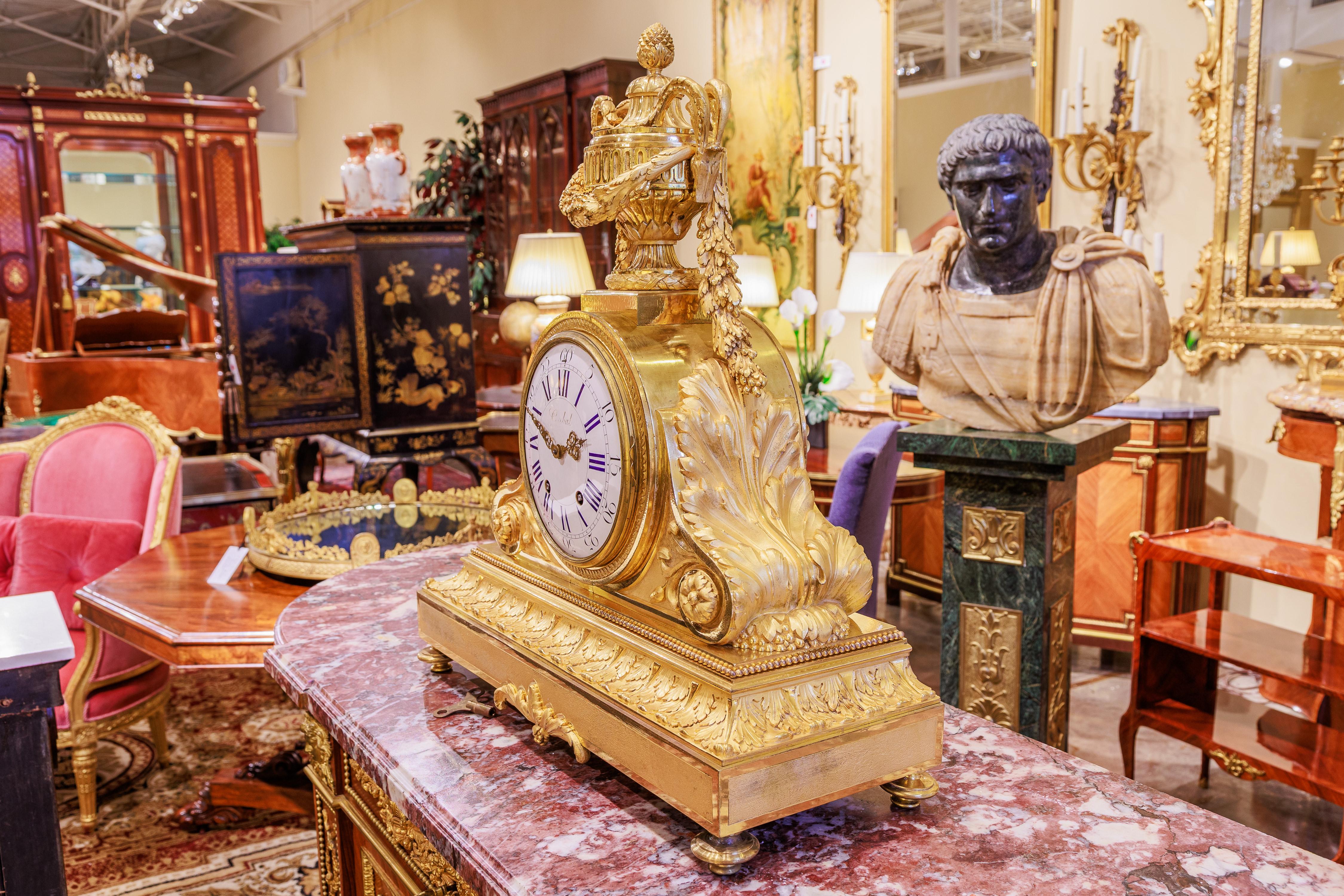 Louis XVI A very fine 19th century French gilt bronze clock For Sale