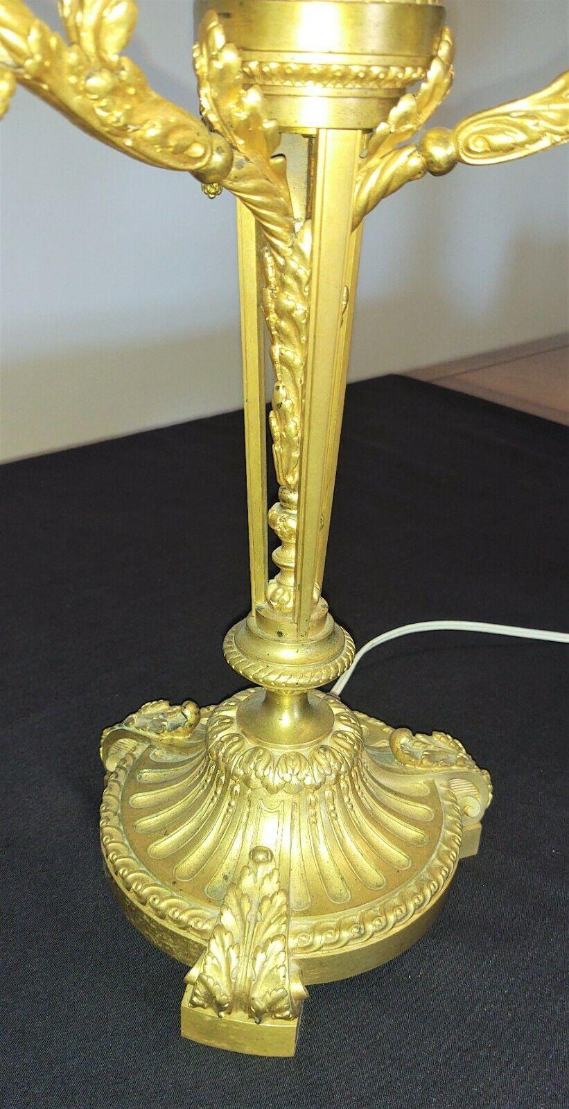 Louis XVI Very Fine 19th Century French Gilt Bronze Lamp Signed F Barbedienne