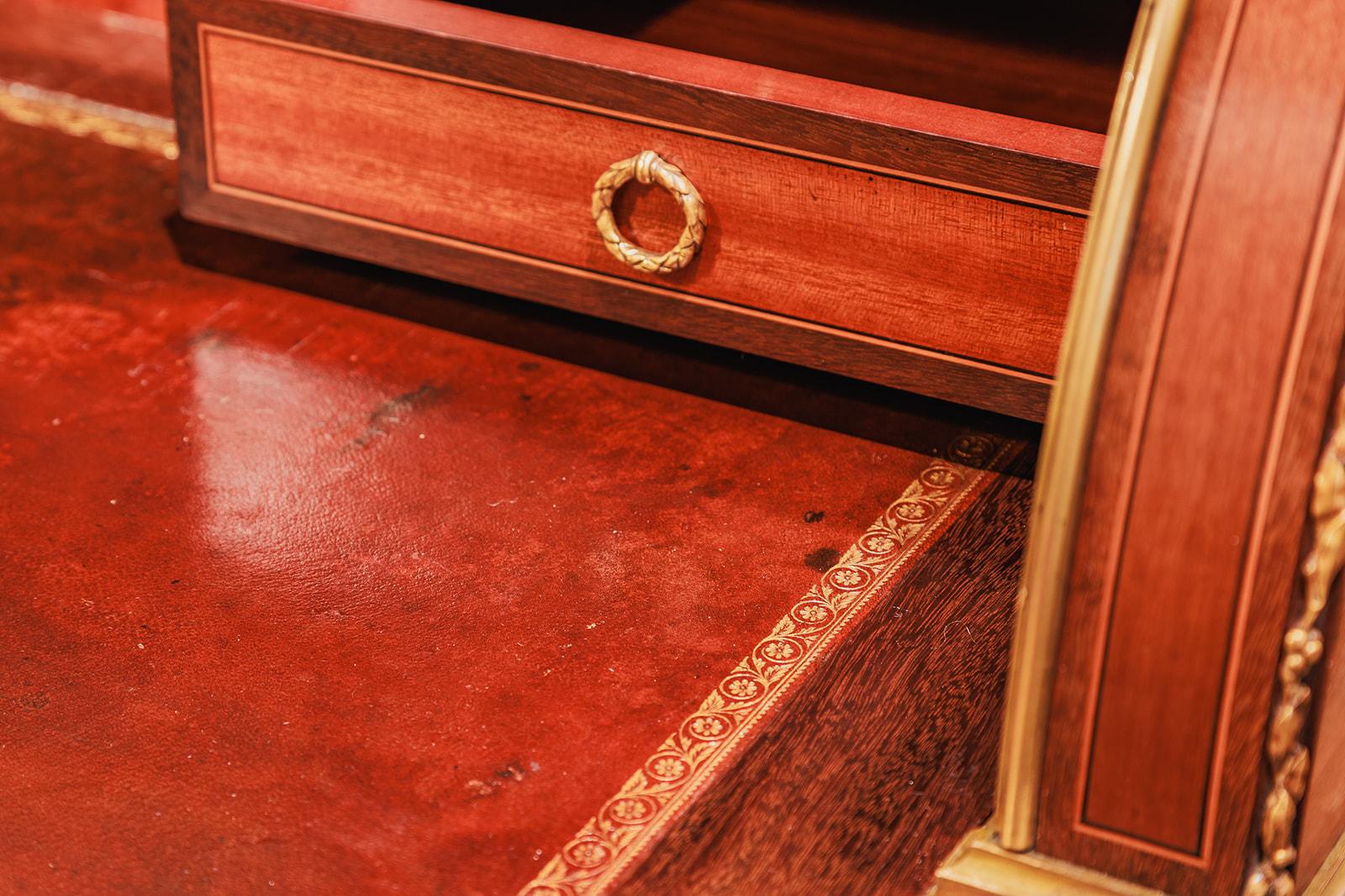 Bronze A very fine 19th century French Louis XVI roll top desk by Francois Linke