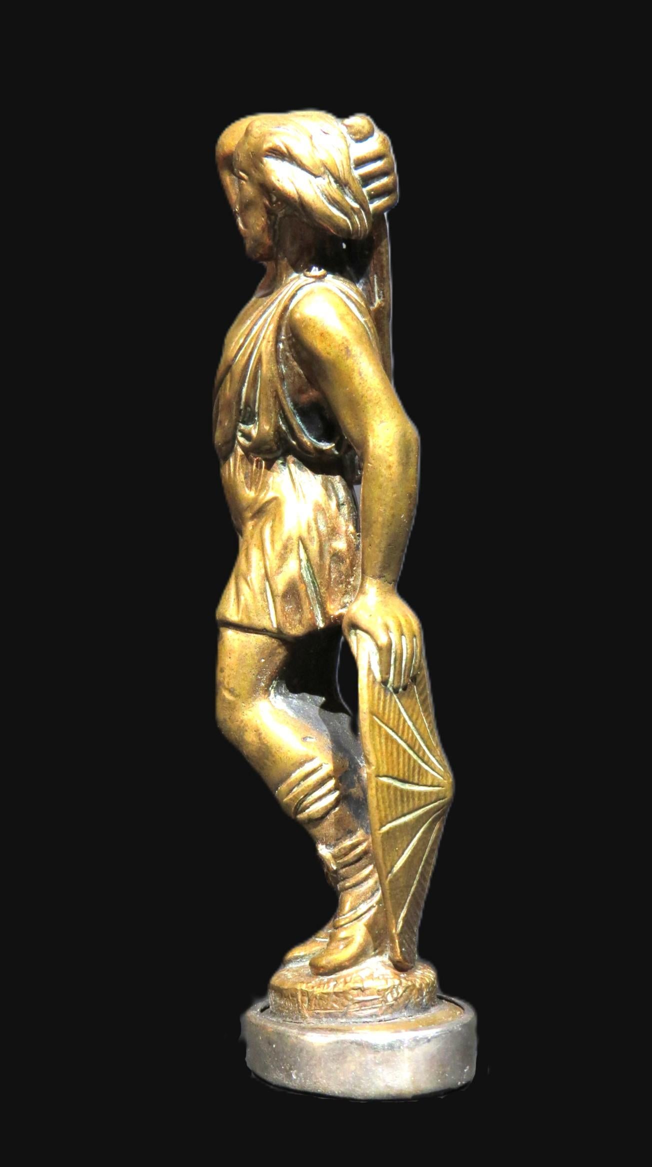 Neorinascimentale Un raffinato sigillo da tavolo in ottone dorato e argento del XIX secolo, CIRCA 1850 in vendita