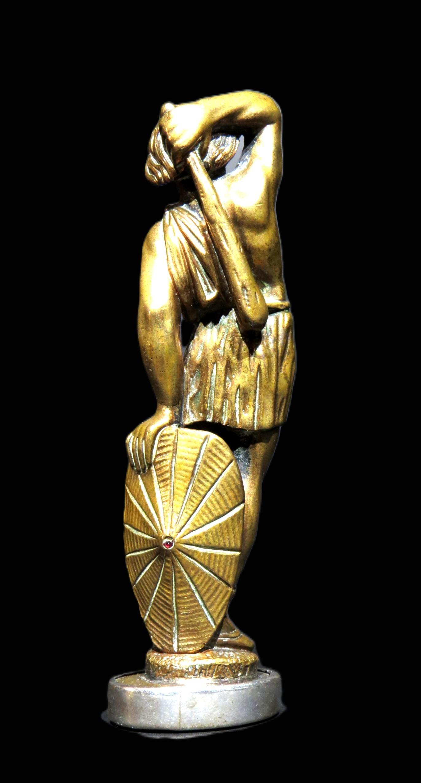 Italiano Un raffinato sigillo da tavolo in ottone dorato e argento del XIX secolo, CIRCA 1850 in vendita