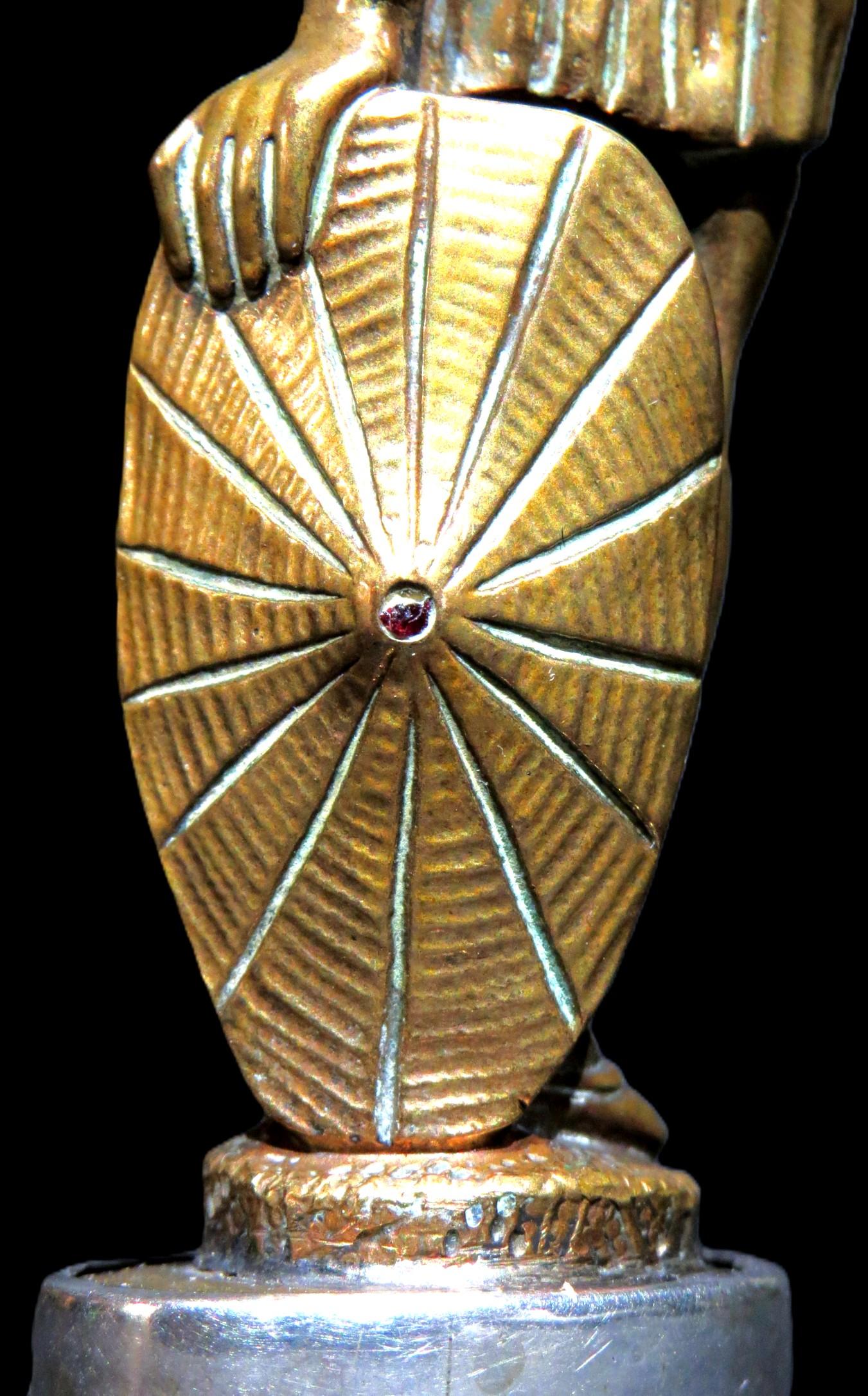 Argento Un raffinato sigillo da tavolo in ottone dorato e argento del XIX secolo, CIRCA 1850 in vendita