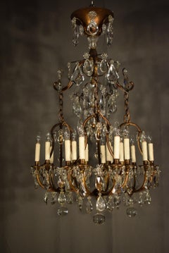Very Fine 19th Century Gilt Bronze and Crystal Chandelier