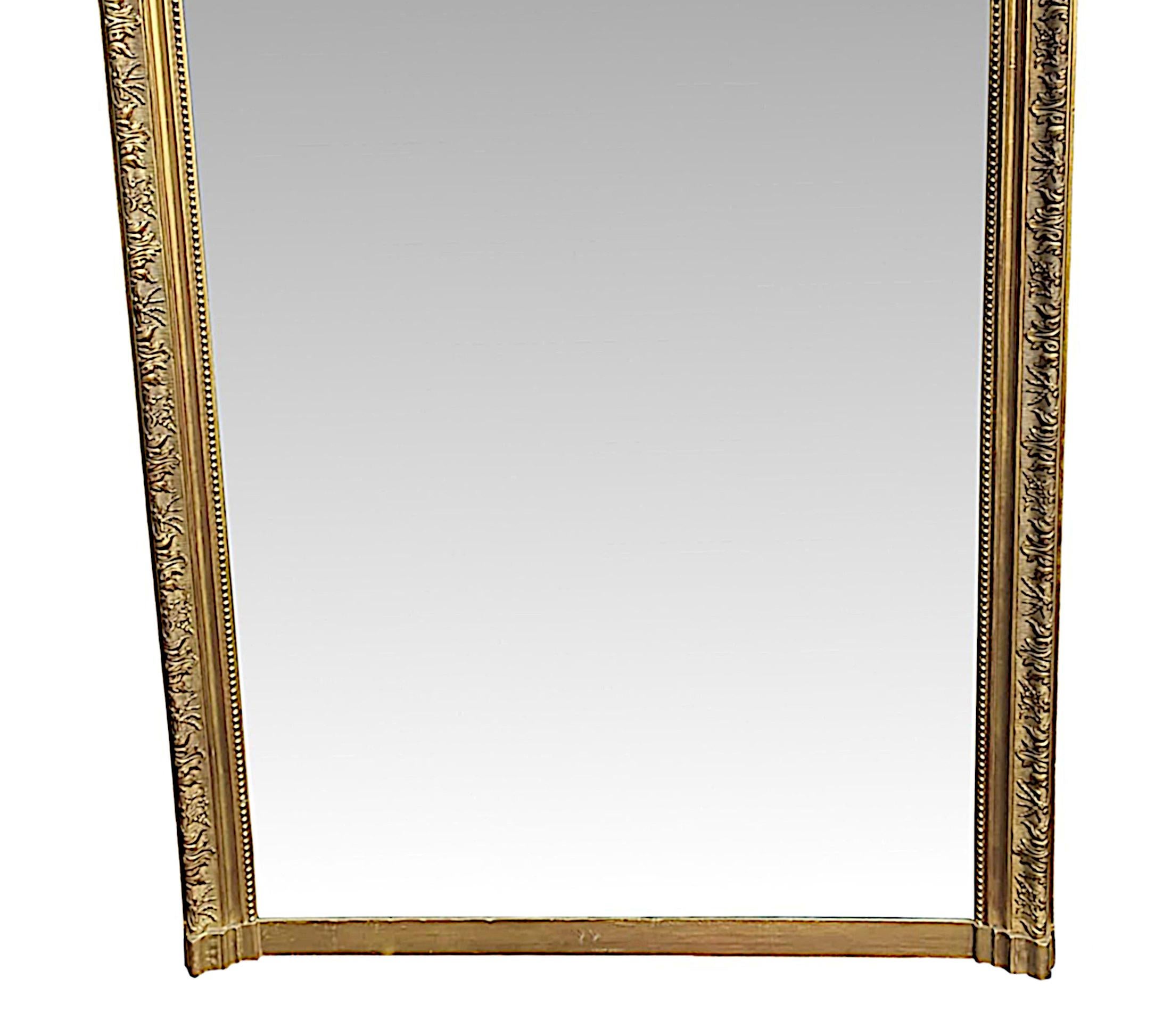 Very Fine 19th Century Giltwood Overmantle or Hall Mirror In Good Condition For Sale In Dublin, IE