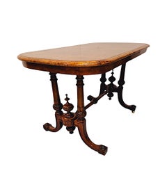 A Very Fine 19th Century Inlaid Burr Walnut Library or Centre Table