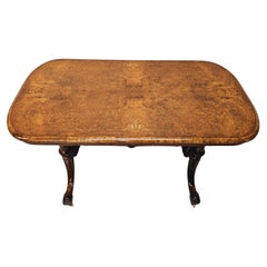 A Very Fine 19th Century Inlaid Burr Walnut Library or Centre Table