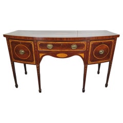 Very Fine 19th Century Inlaid Mahogany Bowfront Sideboard