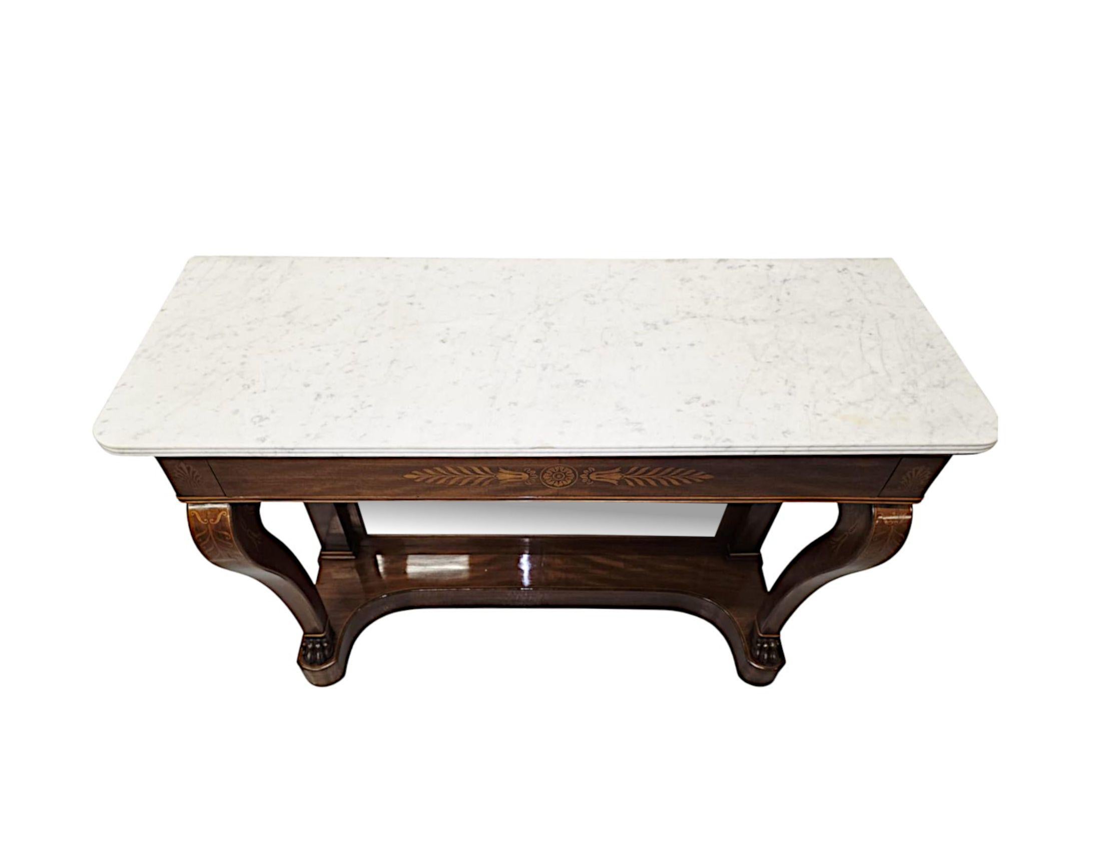 A Very Fine 19th Century inlaid Marble Top Console Table In Good Condition For Sale In Dublin, IE