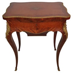 Very Fine 19th Century Inlaid Work or Lamp Table