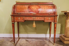 Raffinata scrivania Roll Top Louis XVI del XIX secolo di Paul Sormani