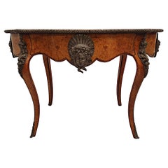 Very Fine 19th Century Marquetry Inlaid Desk or Library Centre Table