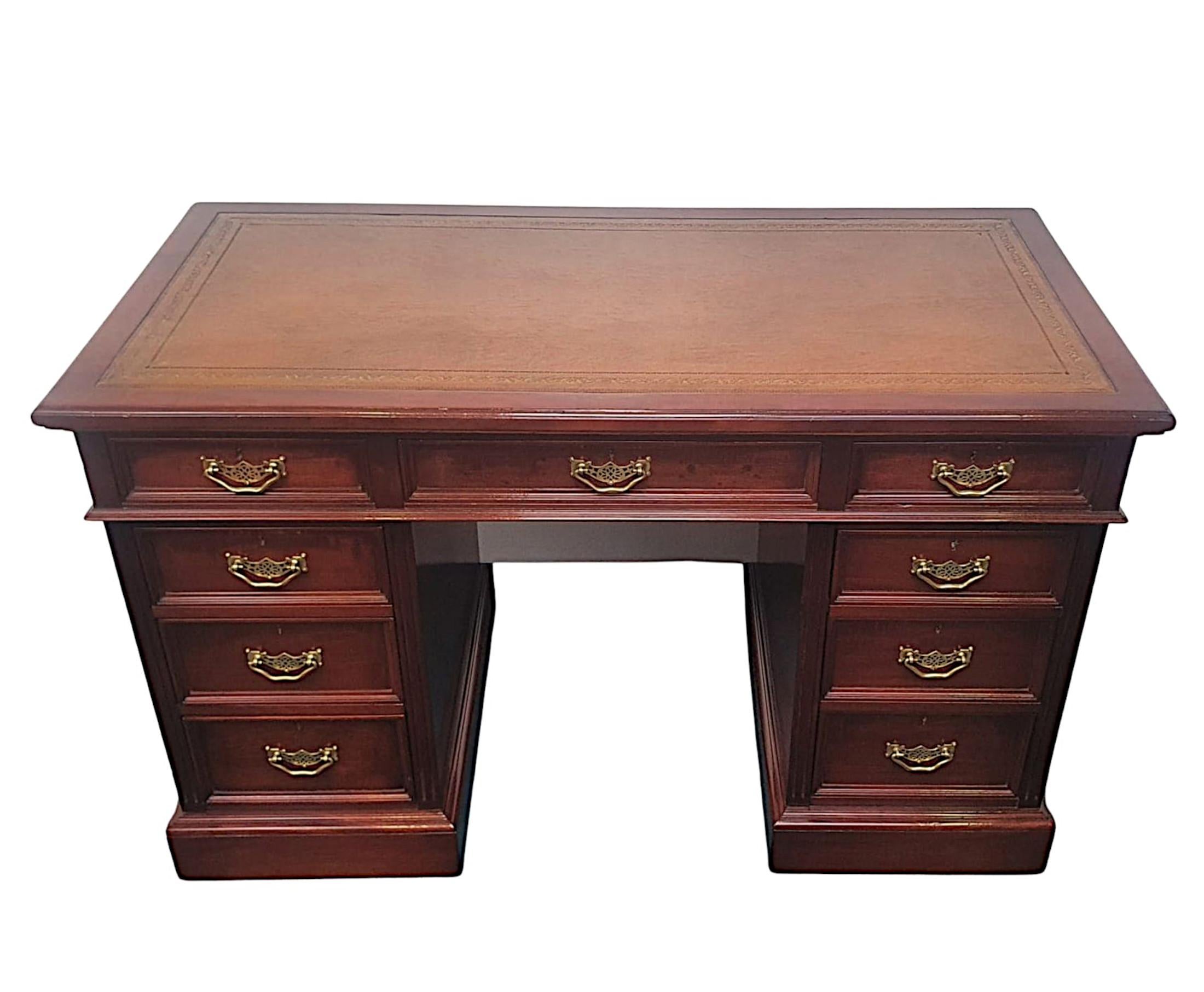 Victorian Very Fine 19th Century Nine Drawer Desk by Shoolbred of London