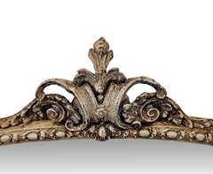 A Very Fine 19th Century Painted and Waxed Archtop Overmantel Mirror