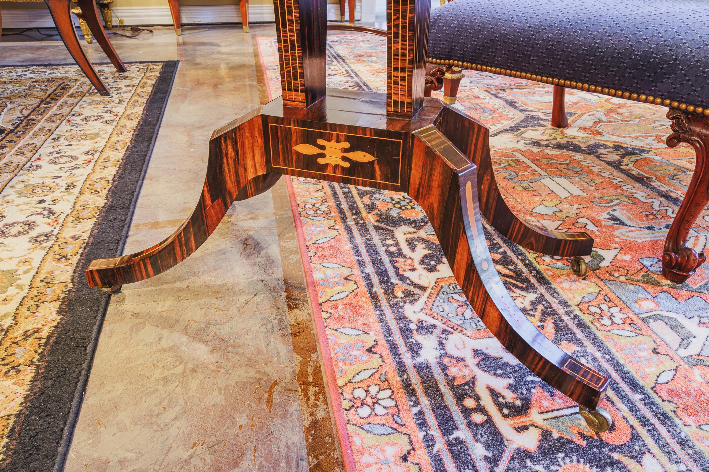English Very Fine 19th Century Regency Calamander and Inlaid Game Table