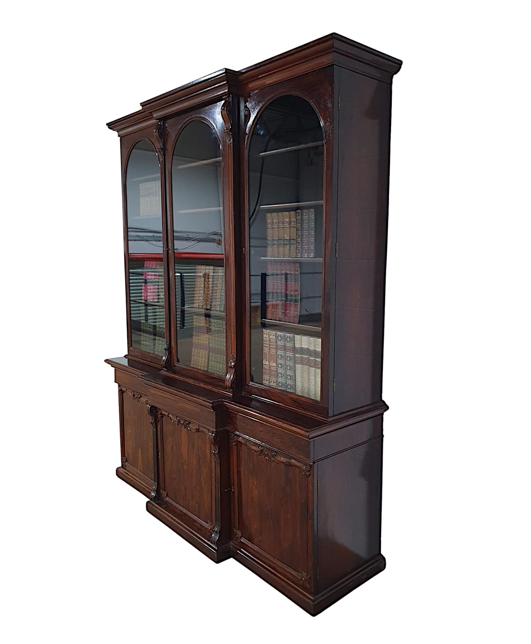 English Very Fine 19th Century Three Door Breakfront Bookcase For Sale