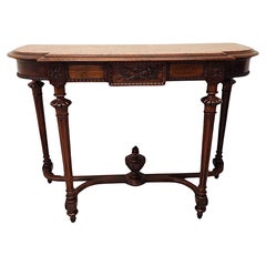 Antique A Very Fine 19th Century Walnut Marble Topped Console Table