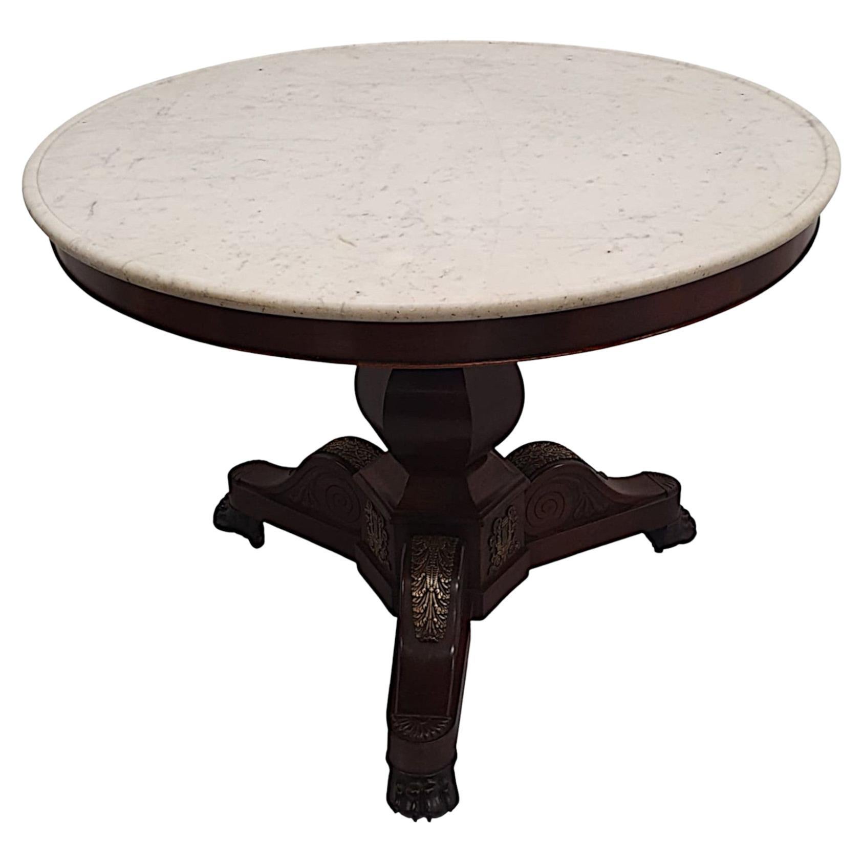  A Very Fine 19th Century White Marble Top Centre Table