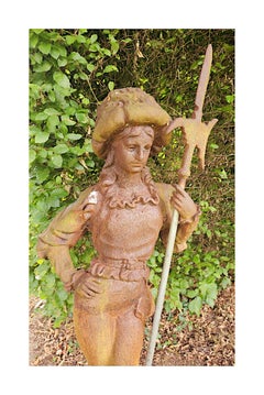 A Very Fine 20th Century Pair of Figurative Garden Sculptures of Swiss Guards