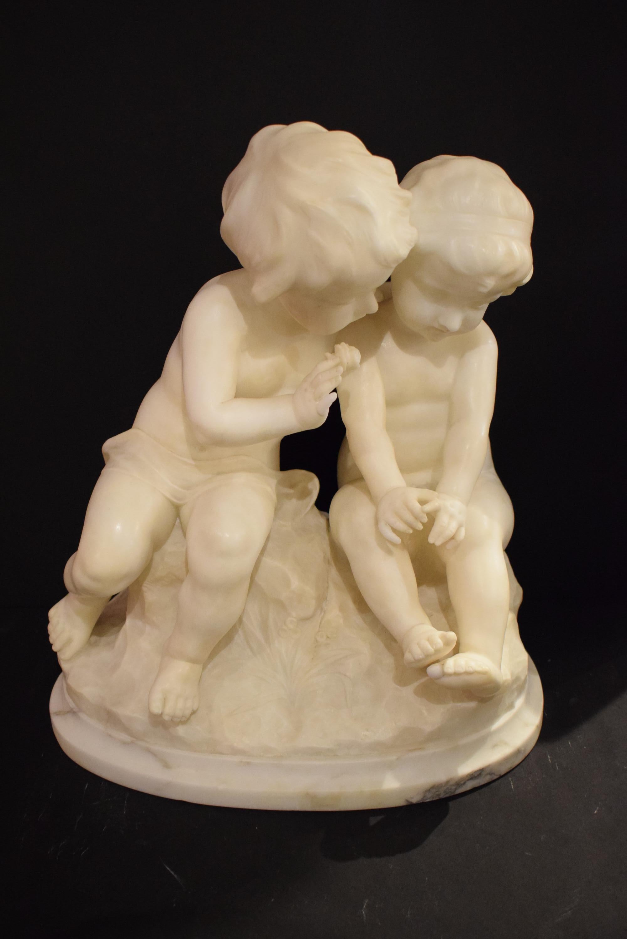 A very fine alabaster statue of children
Dimensions: Height 17