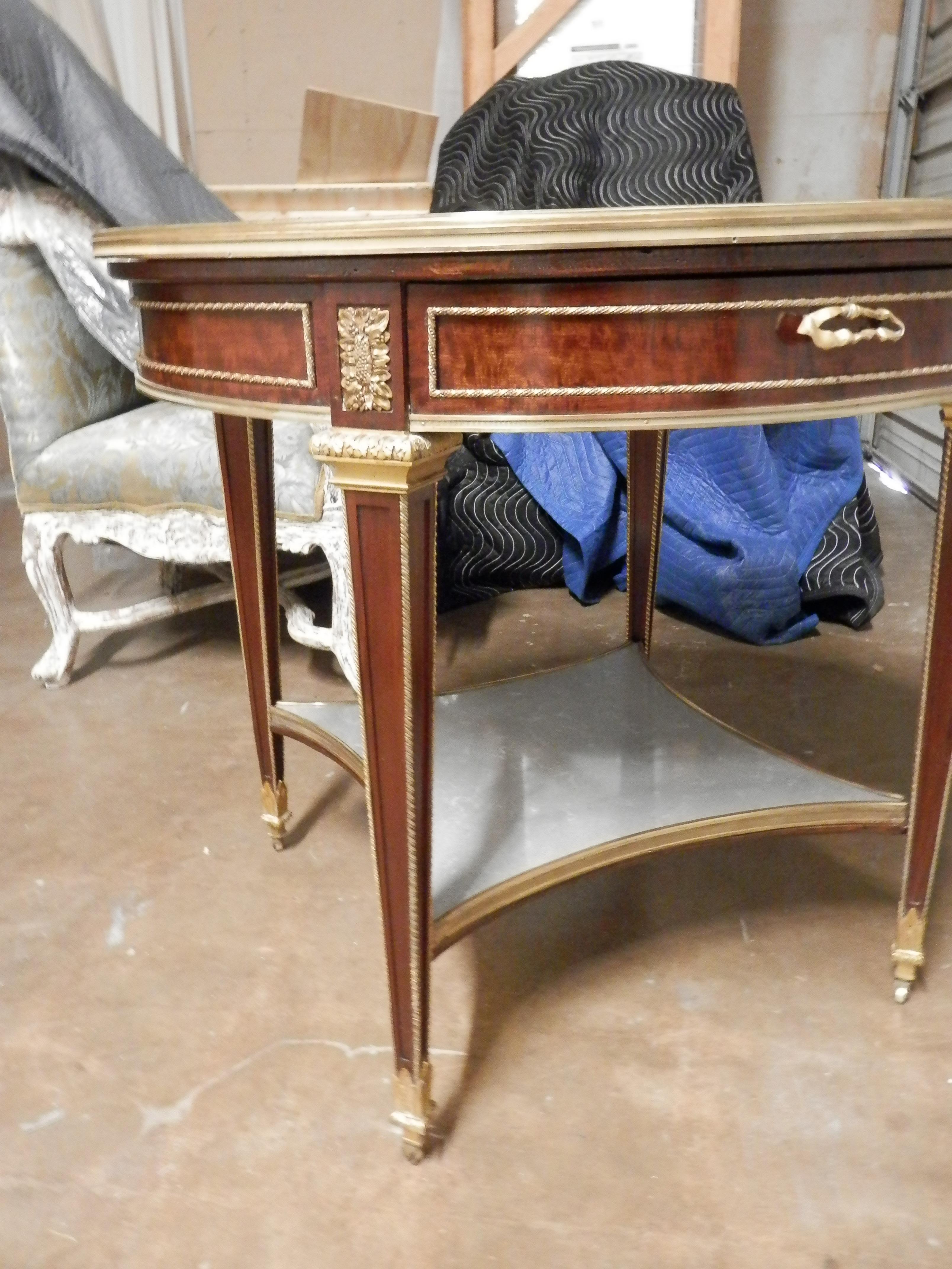 Gilt Very Fine and Rare 19th C French Louis XVI Center Table Attributed to Durand For Sale