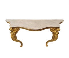 A Very Fine and Rare 19th Century Marble Top Giltwood Console Table