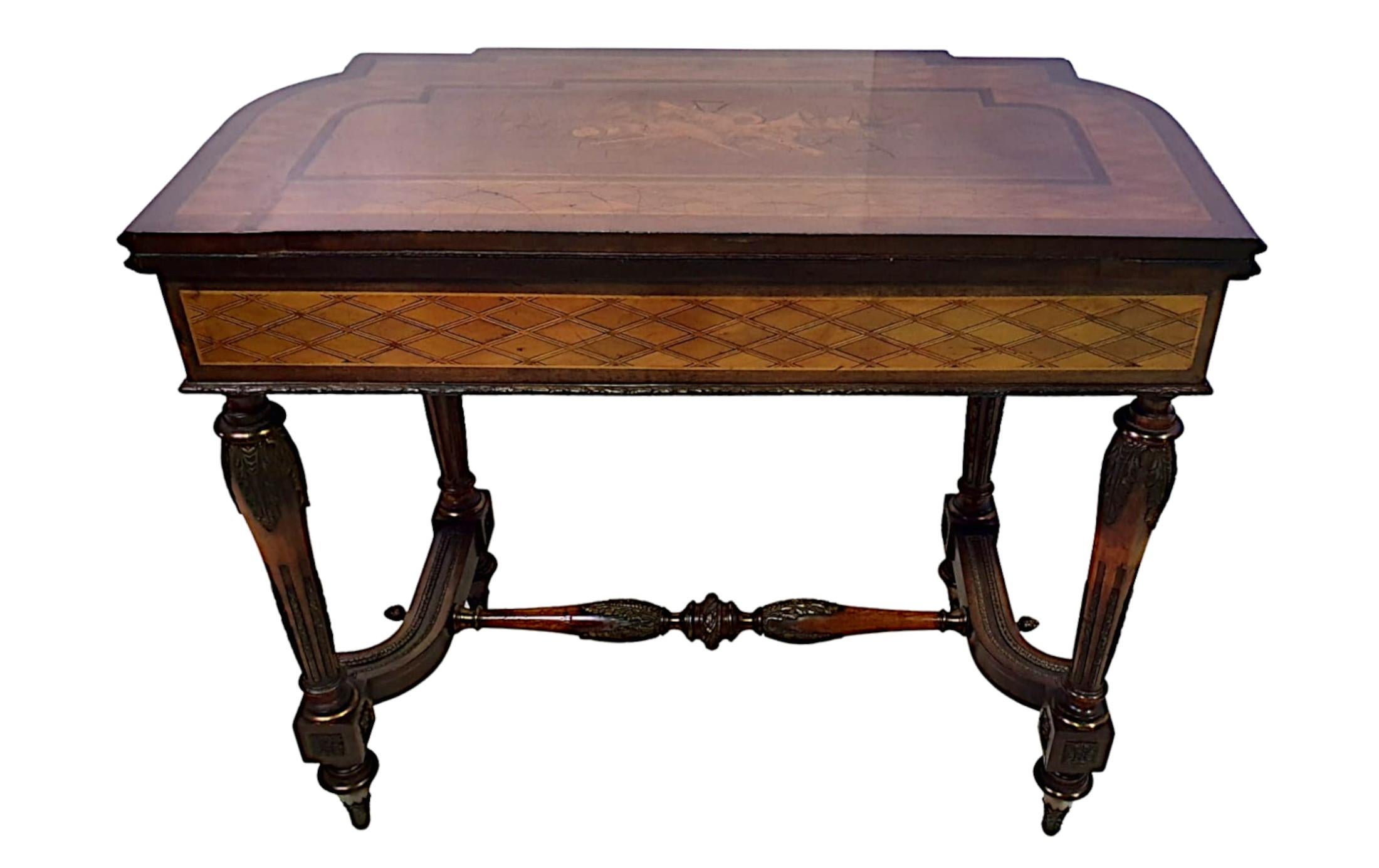 Very Fine and Rare 19th Century Museum Quality Marquetry Inlaid Card Table In Good Condition For Sale In Dublin, IE