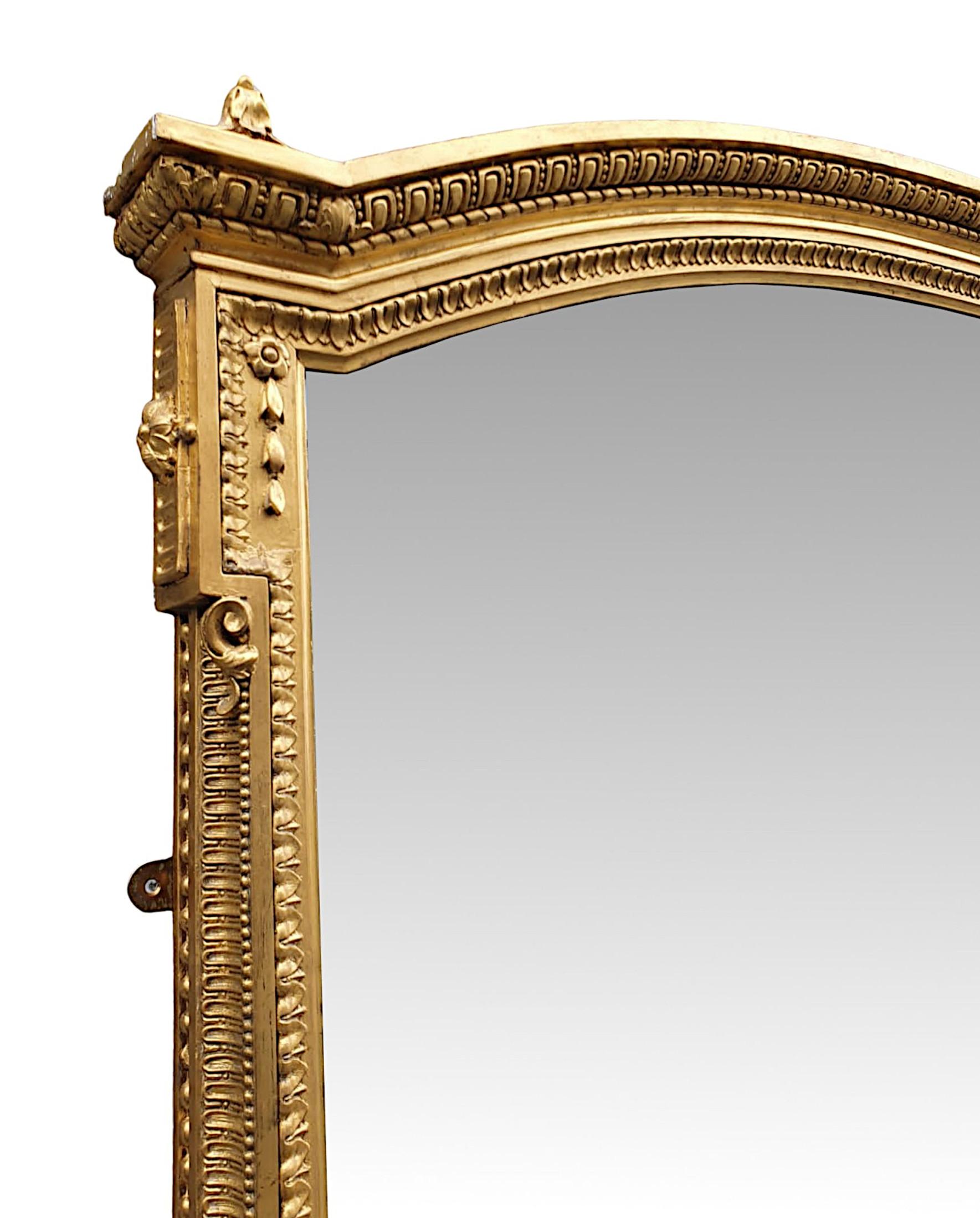 Very Fine and Rare 19th Century Overmantle Mirror by John Taylor & Son’s In Good Condition For Sale In Dublin, IE
