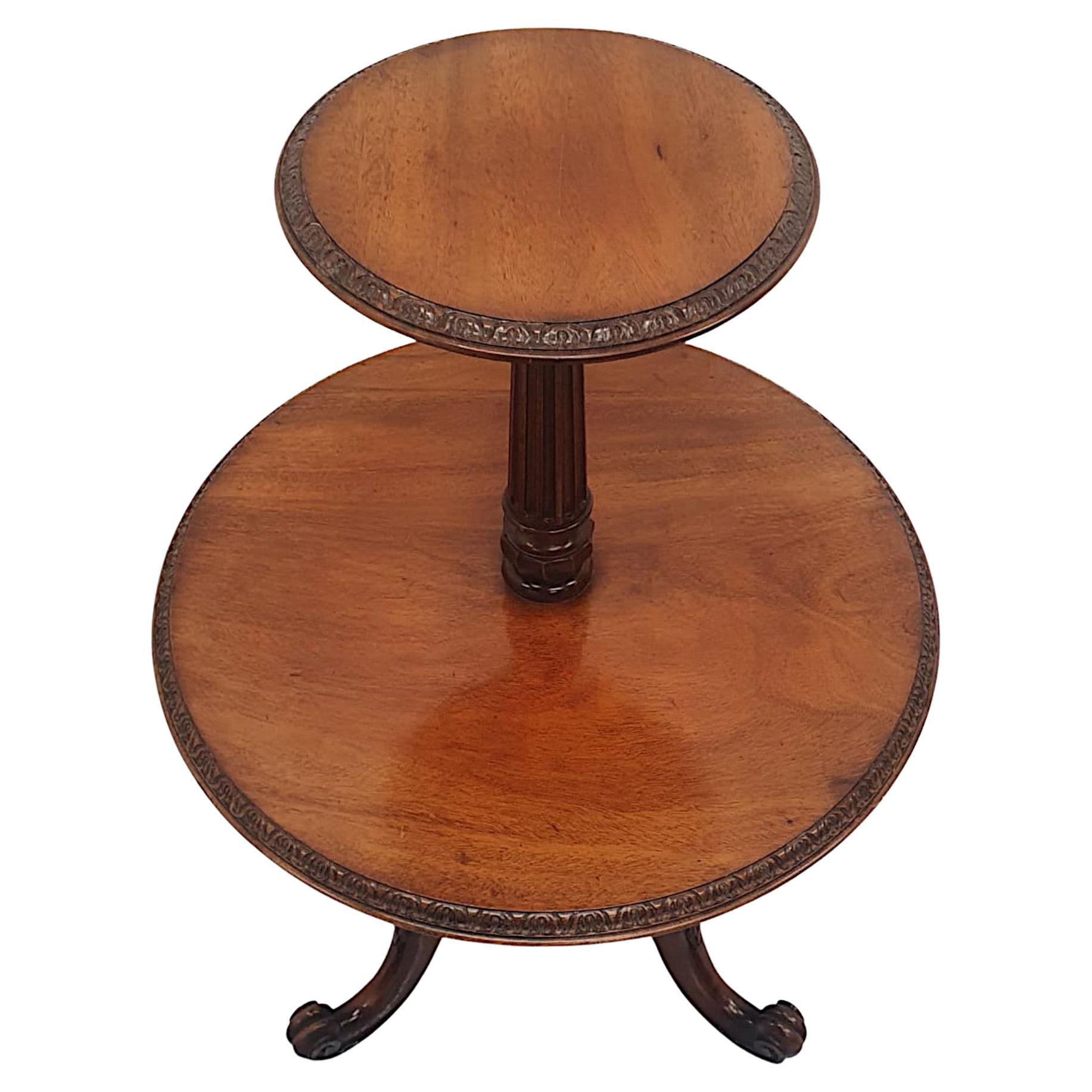A Very Fine and Rare 19th Century Two Tier Wine or Occasional Table  For Sale