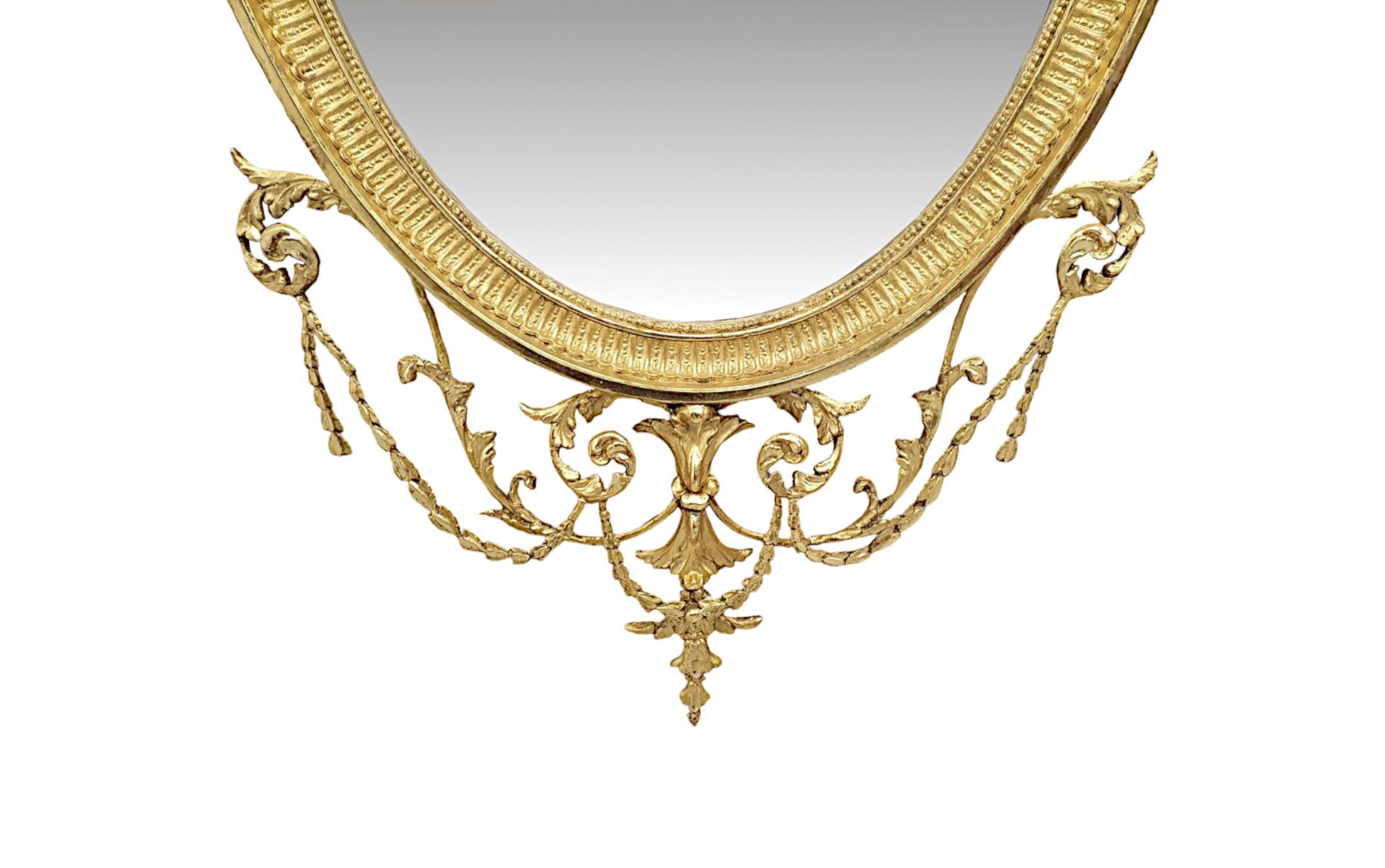  Ein sehr schöner und seltener Spiegel aus Gildenholz des späten 19. Jahrhunderts nach Adams  (Englisch) im Angebot