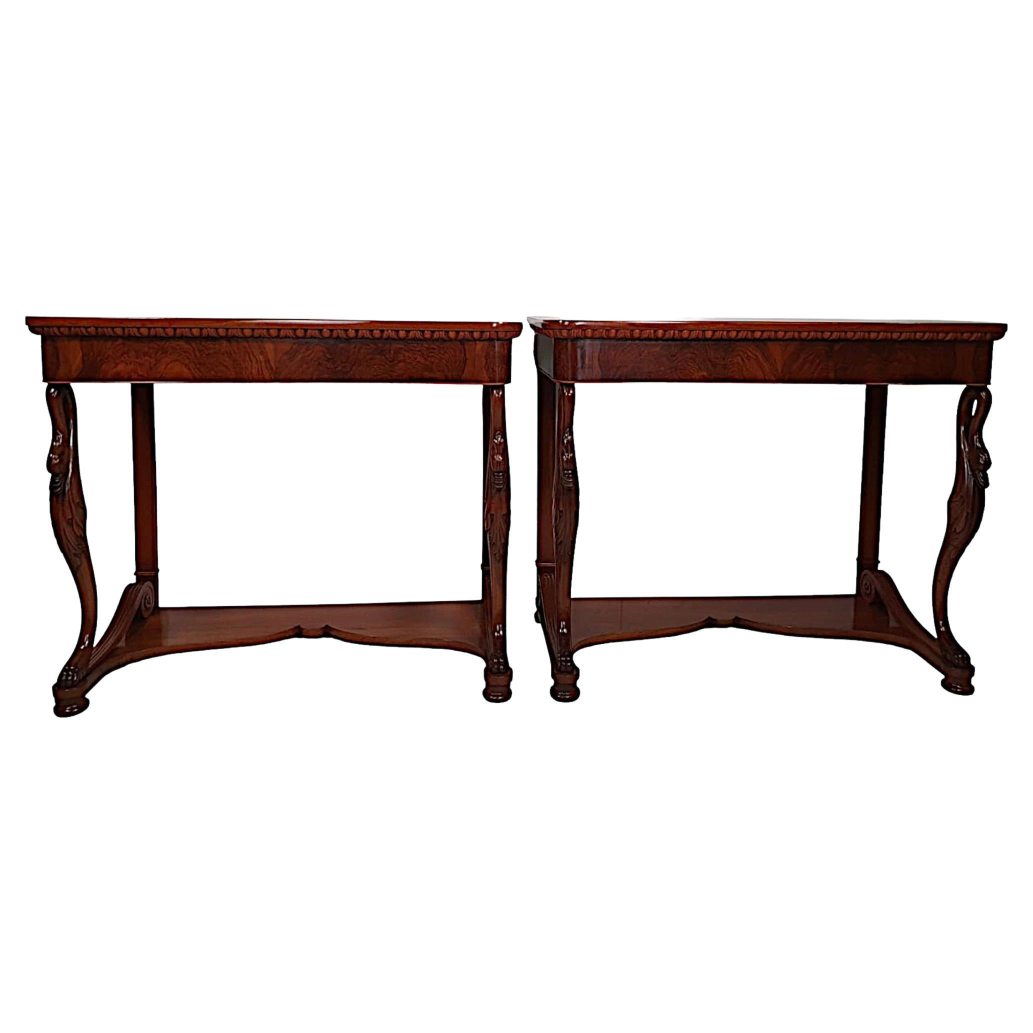 Very Fine and Rare Pair of 19th Century Italian Console Tables For Sale