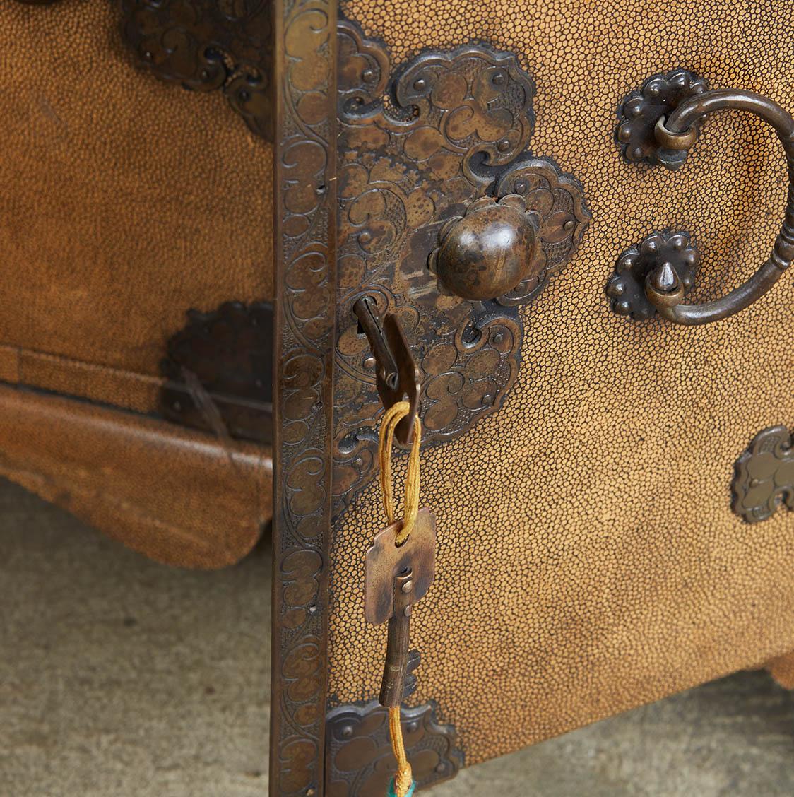 A Very Fine and Rare Pair of Chinese Shagreen Cabinets For Sale 3