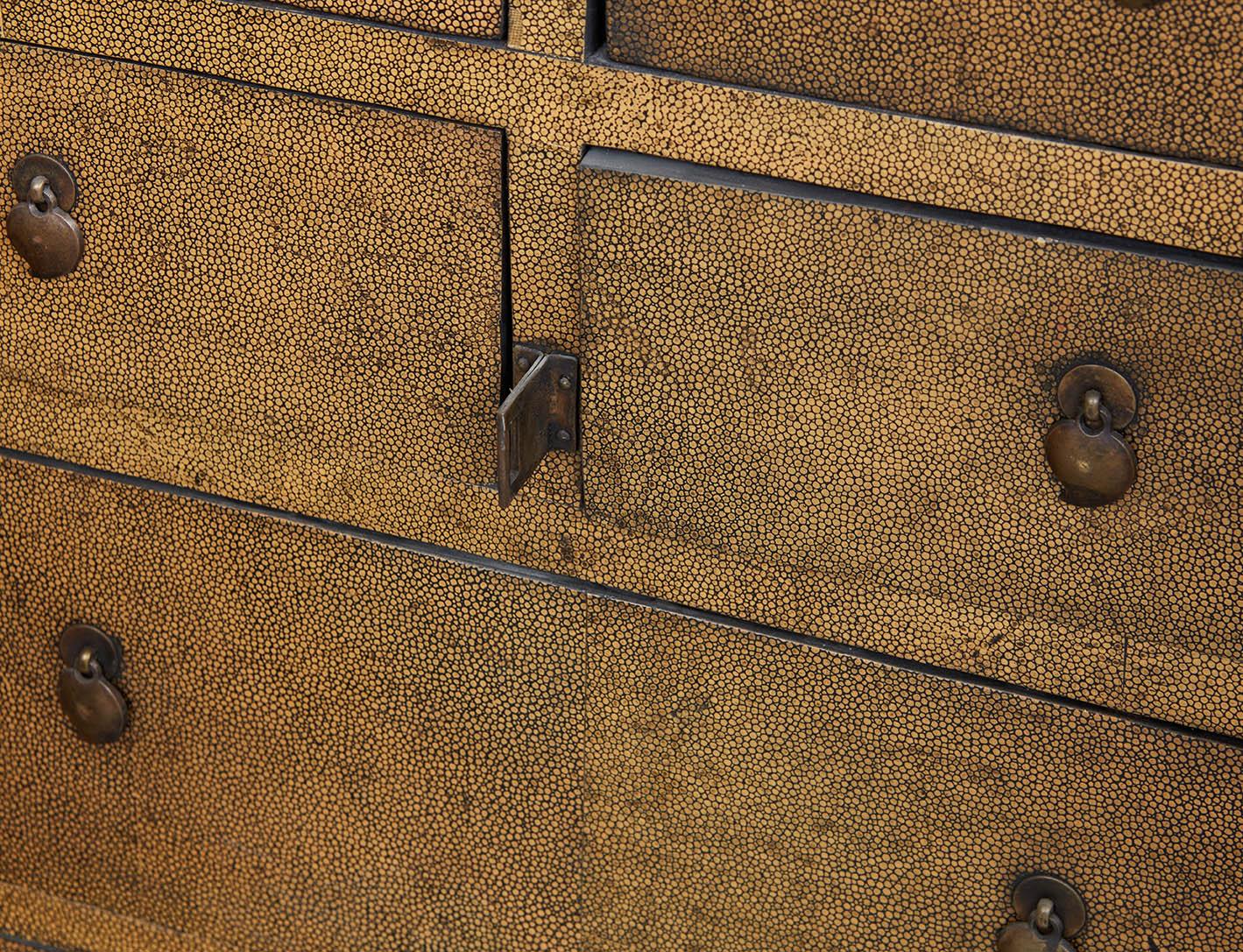 A Very Fine and Rare Pair of Chinese Shagreen Cabinets For Sale 4