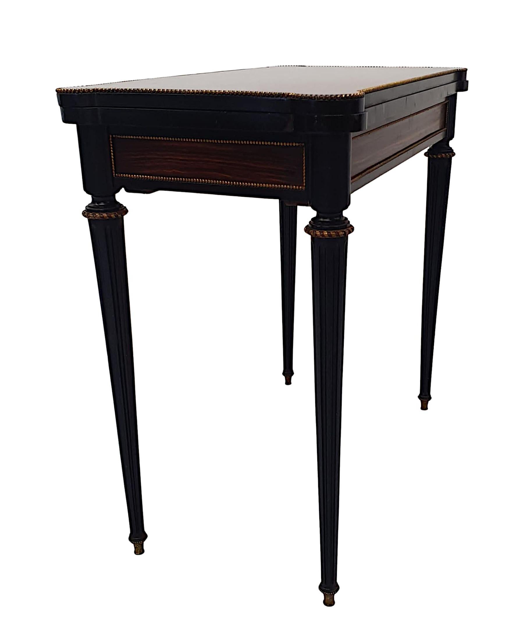 English Very Fine and Unusual 19th Century Coromandel Turn over Leaf Card Table For Sale