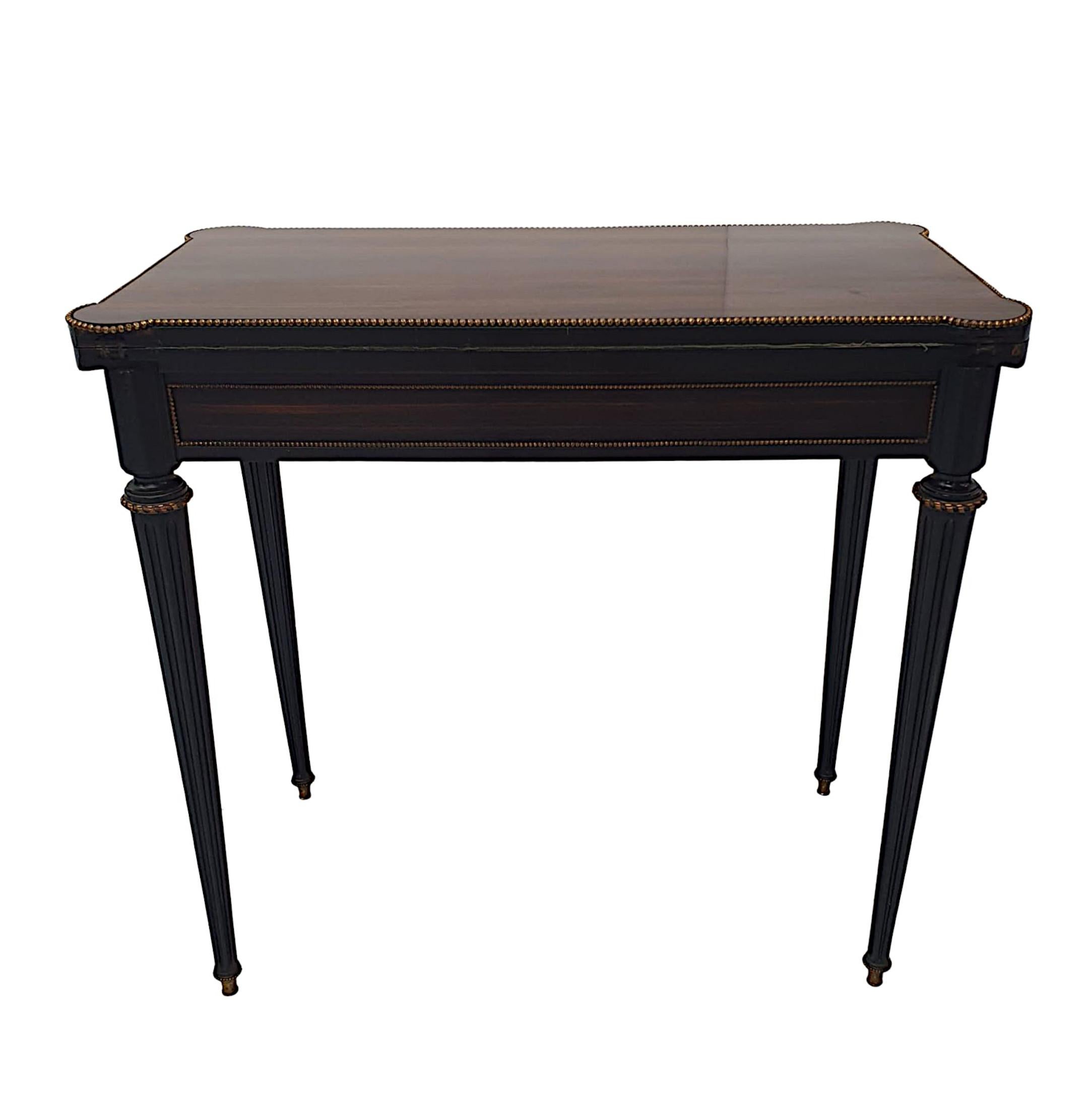 Very Fine and Unusual 19th Century Coromandel Turn over Leaf Card Table For Sale 4