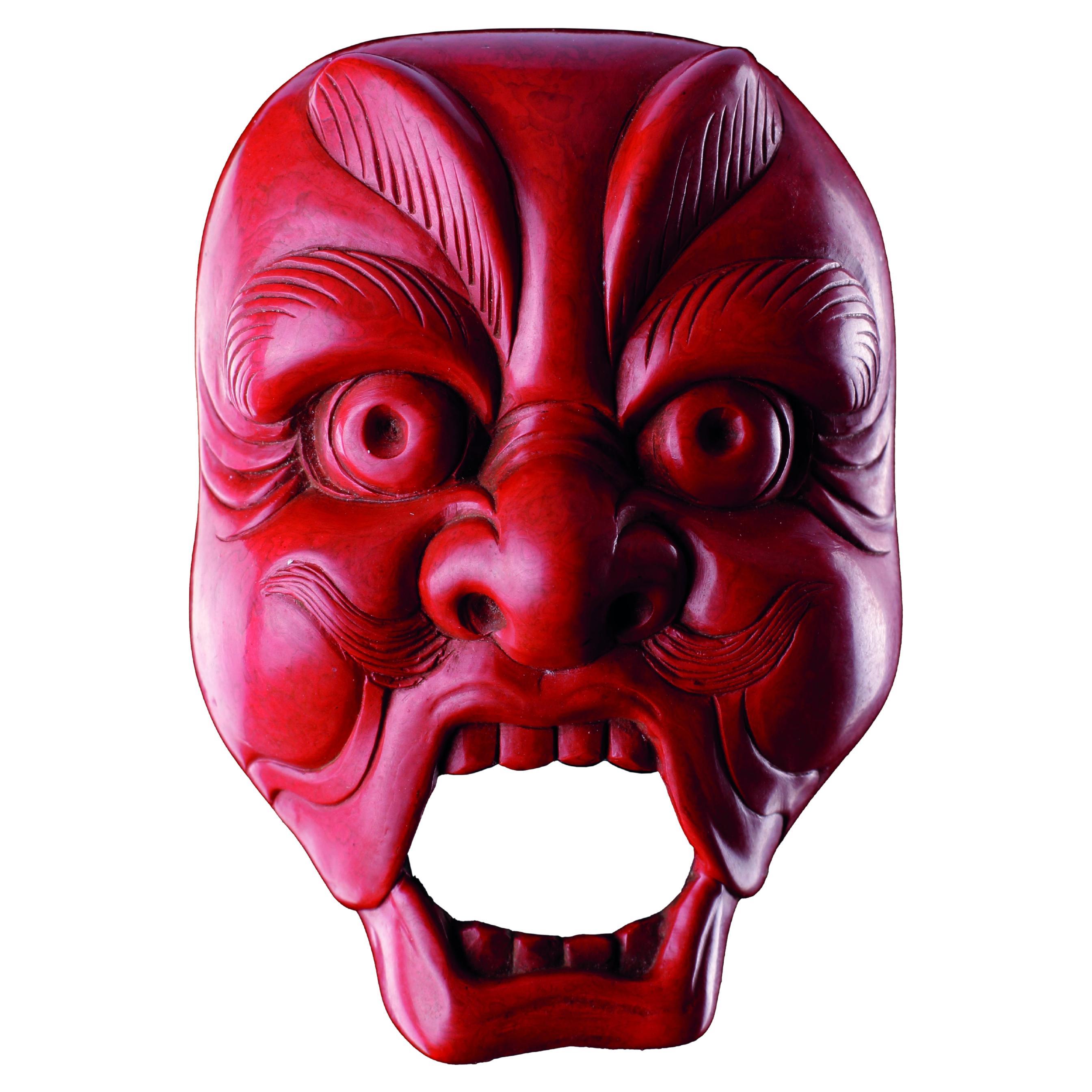 A Very Fine and Unusual Carved Red Lacquer Netsuke For Sale
