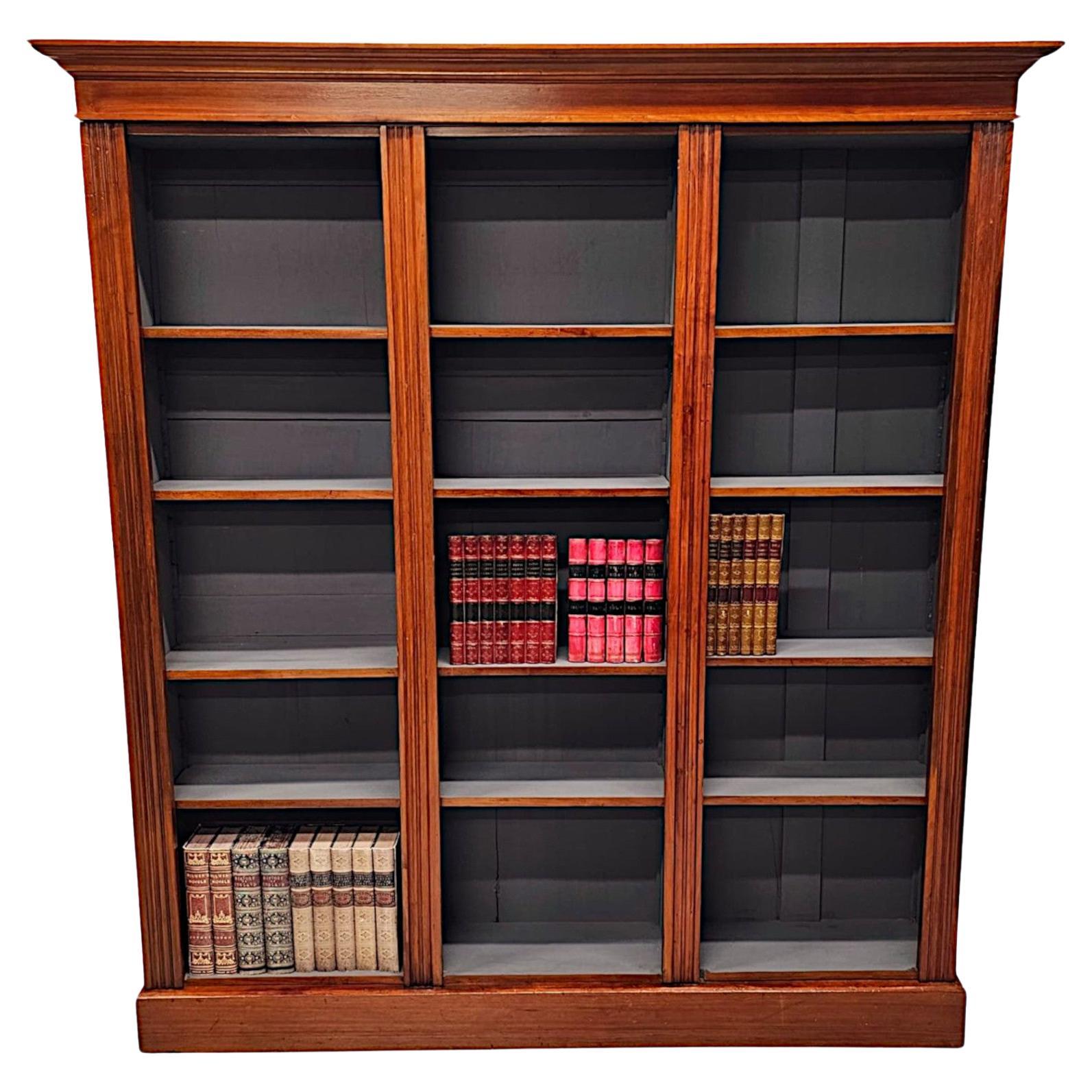 A Very Fine and Unusual Large 19th Century Open Bookcase For Sale