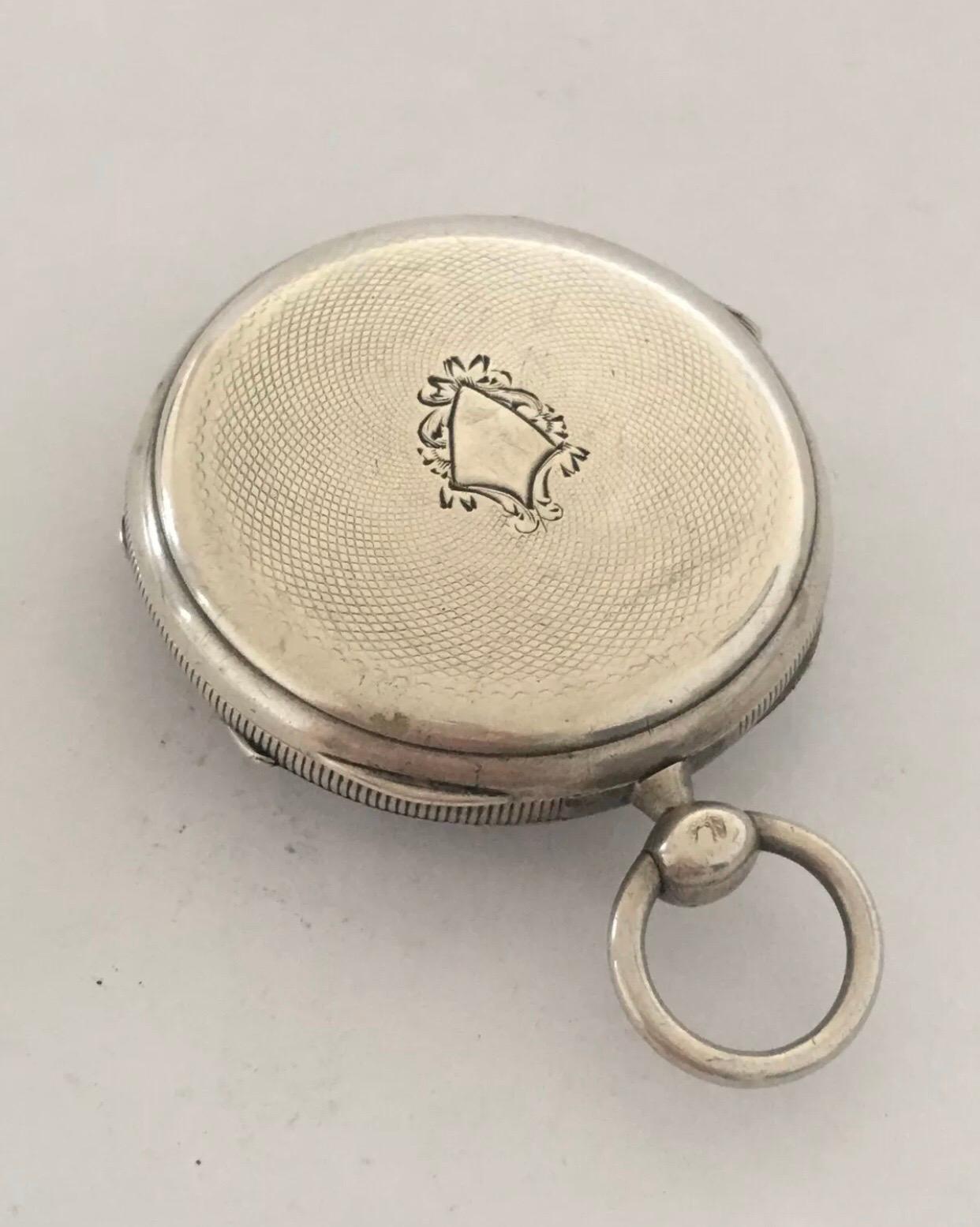 Very Fine Antique Silver Key-Wind Pocket Watch For Sale 5