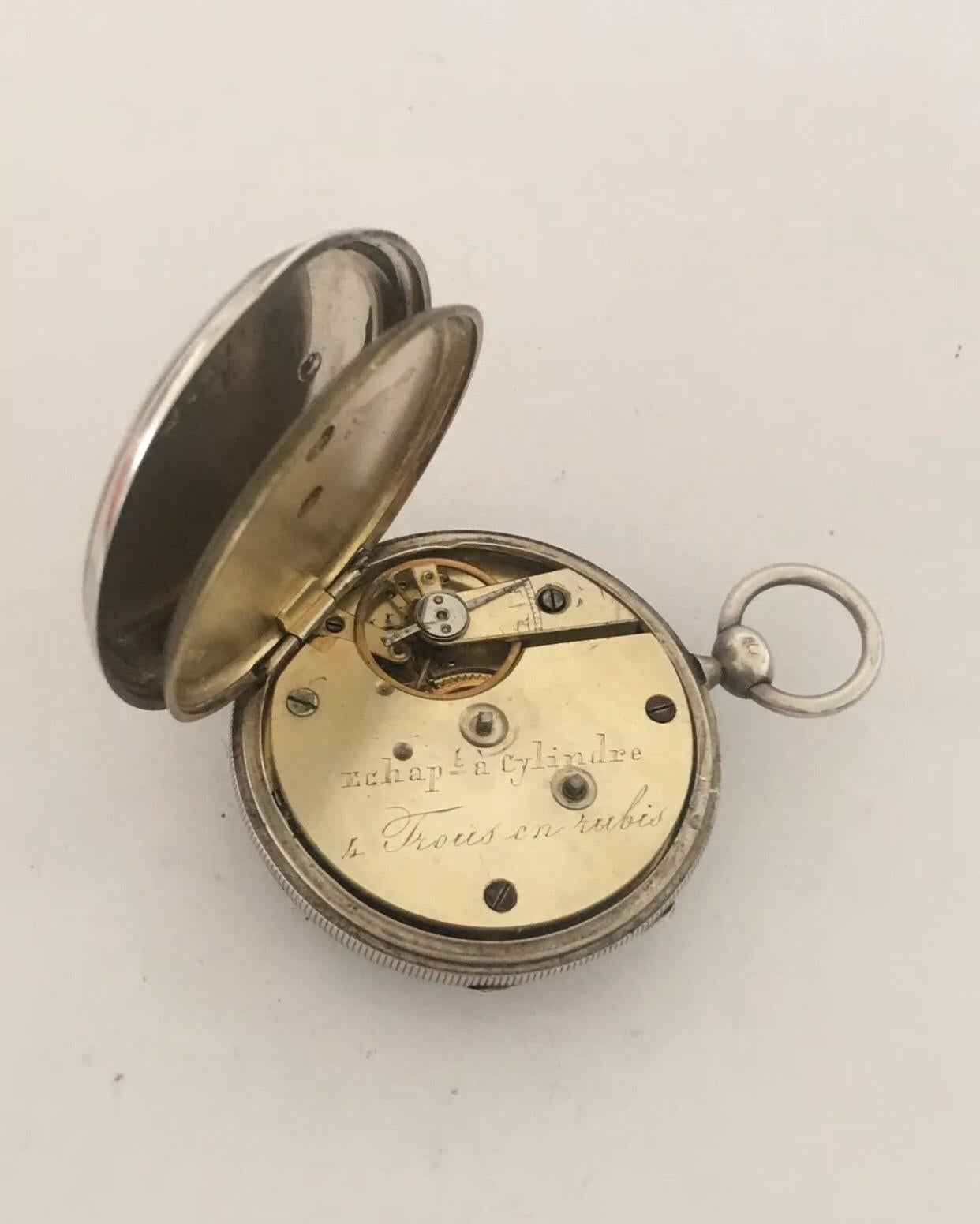 Very Fine Antique Silver Key-Wind Pocket Watch In Good Condition For Sale In Carlisle, GB
