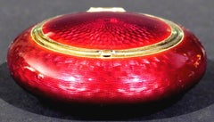 Very Fine Art Deco Silver & Guilloche Enamelled Pill Box by Marius Hammer